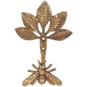 Clayre & Eef 6Y5898 Wandhaken 10x6x14 cm Goldfarben