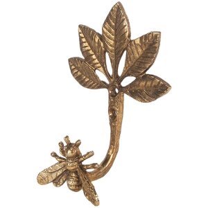 Clayre & Eef 6Y5898 Wandhaken 10x6x14 cm Goldfarben