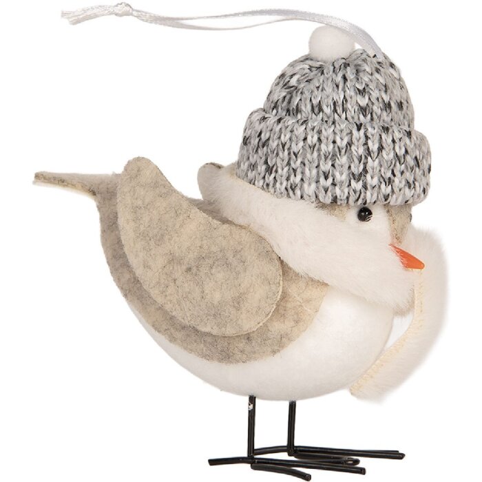 Clayre & Eef 66340 Decorațiune Pasăre 11x7x12 cm Alb