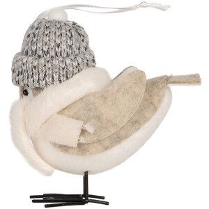 Clayre & Eef 66340 Decorațiune Pasăre 11x7x12 cm Alb