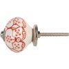 Clayre & Eef 66435 Türknopf Weiß und Rot Ø 4x4 cm