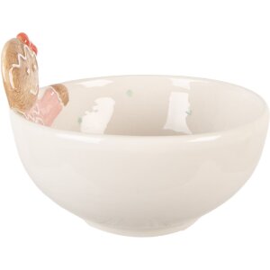 Clayre & Eef 6CE2216 Schale 18x17x12 cm Weiß Rosa 700 ml