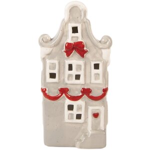 Clayre & Eef 6CE2219G Dekoration Haus LED 11x9x22 cm Grau und Weiß