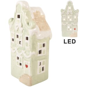 Clayre & Eef 6CE2219GR Dekoration Haus LED 11x9x22 cm Grün