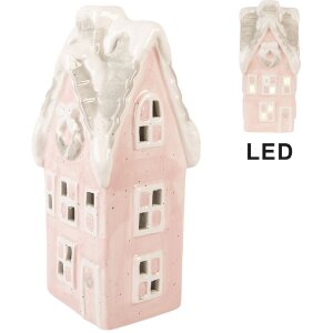 Clayre & Eef Decorațiune Casă LED Roz-Gri 11x10x24 cm