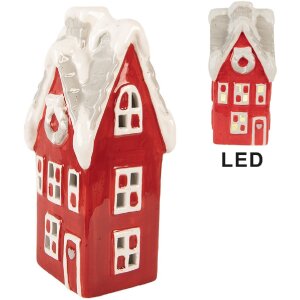 Clayre & Eef 6CE2220R Casă Decorativă LED 11x10x24 cm...