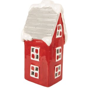 Clayre & Eef 6CE2220R Casă Decorativă LED 11x10x24 cm Roșie