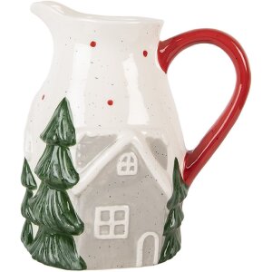 Cană decorativă Clayre & Eef alb-verde ceramică...