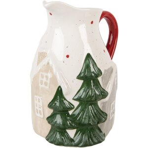 Cană decorativă Clayre & Eef alb-verde ceramică...