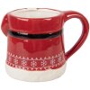 Sticlă termică Clayre & Eef 6CEMU0196, 450 ml, roșu și alb