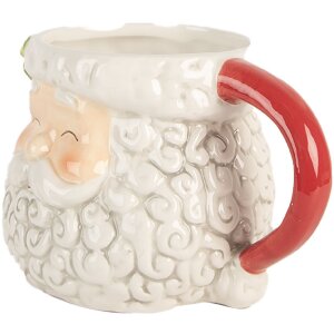 Clayre & Eef 6CEMU0201R Becher 16x11x10 cm / 550 ml Weiß Rot