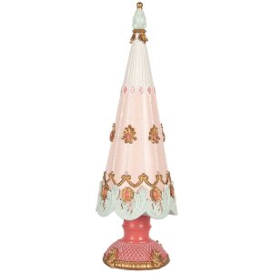 Clayre & Eef 6PR5399 Dekoration Weihnachtsbaum Ø 10x30 cm Rosa