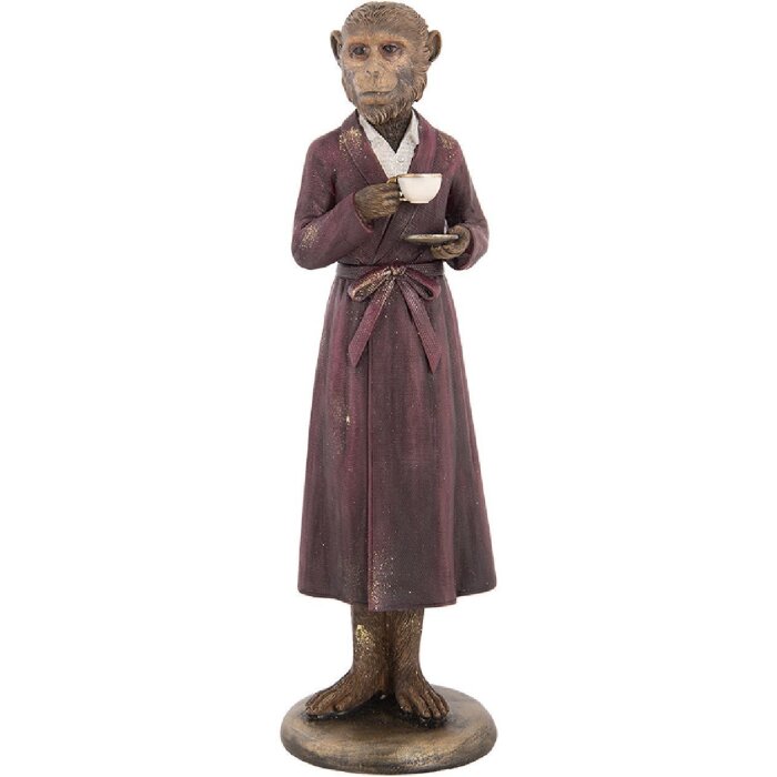 Clayre & Eef 6PR5636 Dekoration Affe 9x8x28 cm Braun, Rot