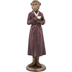 Clayre & Eef 6PR5636 Dekoration Affe 9x8x28 cm Braun, Rot