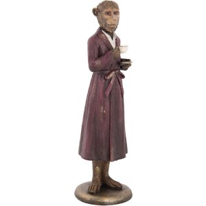 Clayre & Eef 6PR5636 Dekoration Affe 9x8x28 cm Braun, Rot