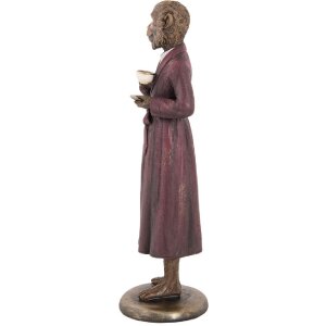 Clayre & Eef 6PR5636 Dekoration Affe 9x8x28 cm Braun, Rot