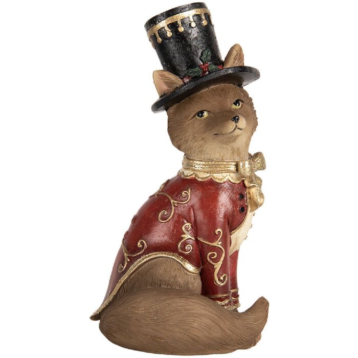 Clayre & Eef 6PR5637 Dekoration Fuchs 9x8x17 cm Braun Rot