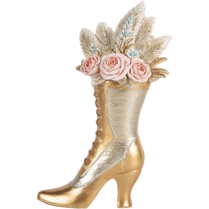 Pantof decorativ auriu Clayre & Eef 6PR5638, 14x7x22 cm