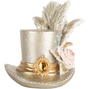 Pălărie decorativă argintie Clayre & Eef, 13x11x13 cm