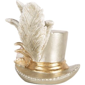 Pălărie decorativă argintie Clayre & Eef, 13x11x13 cm