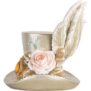 Pălărie decorativă argintie Clayre & Eef, 13x11x13 cm