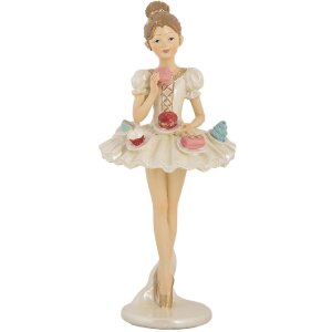 Clayre & Eef 6PR5643 Dekoration Ballerina Ø 10x24 cm Weiß Beige