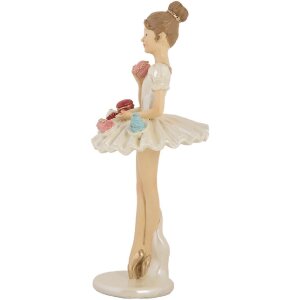 Clayre & Eef 6PR5643 Dekoration Ballerina Ø 10x24 cm Weiß Beige