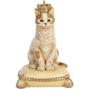 Clayre & Eef 6PR5644 Spardose Katze Beige 13x13x20 cm