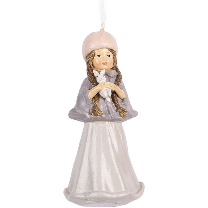 Clayre & Eef 6PR5653 Dekoration Hänger Kind Beige/Grau 5x5x11 cm