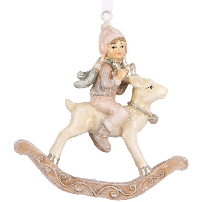 Hanger decorativ pentru copii Clayre & Eef, bej roz, 8x3x9 cm