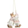 Clayre & Eef 6PR5656 Anhänger Weihnachtsmann mit Frau 7x4x8 cm Rosa und Grün