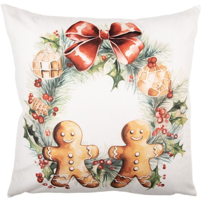 Clayre & Eef Husă Pernă 45x45 cm Alb și Maro