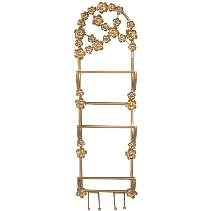 Regal elegant pentru sticle de vin Clayre & Eef, finisaj auriu