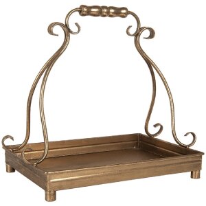 Clayre & Eef 66284 Dekorativer Schale 2er Set 43x26x41 / 34x21x30 cm Goldfarben