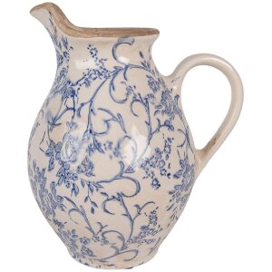 Clayre & Eef 6CE2238M Dekoration Kanne 21x16x24 cm Beige-Blau