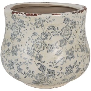 Clayre & Eef 6CE2240M Blumentopf Ø 18x15 cm Grün Grau
