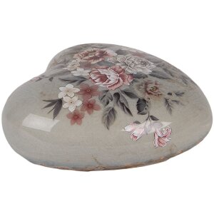 Clayre & Eef 6CE2242L Dekoration Herz 11x11x4 cm Grau und Rosa