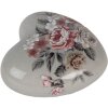 Clayre & Eef - Decorativ inimă gri/rosu 8x8x4 cm ceramică