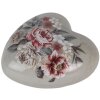 Clayre & Eef - Decorativ inimă gri/rosu 8x8x4 cm ceramică