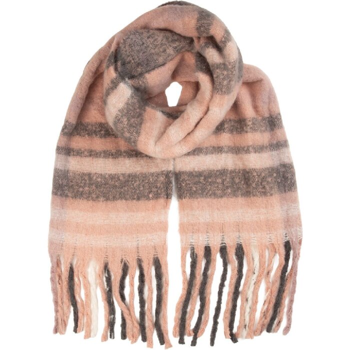 Juleeze JZSC0850 Schal 50x180 cm rosa und grau