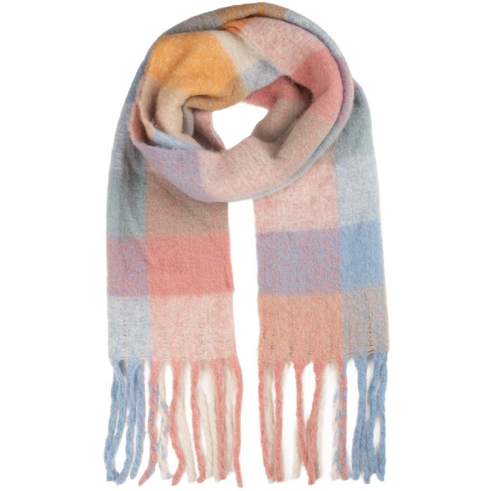 Şal Juleeze JZSC0856P roz și albastru, 38x200 cm
