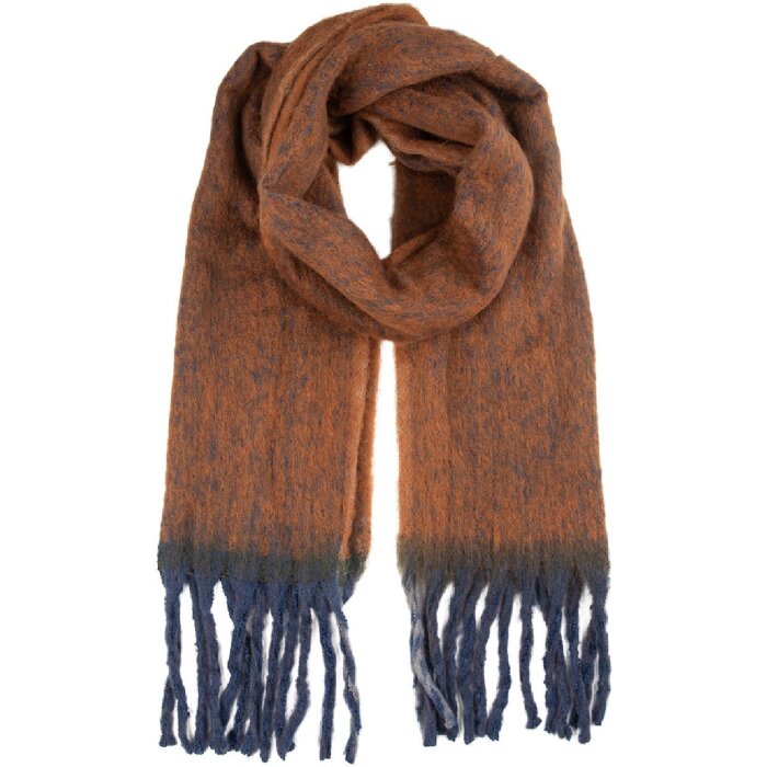 Scărfă Juleeze JZSC0859, 38x190 cm, maro și albastru