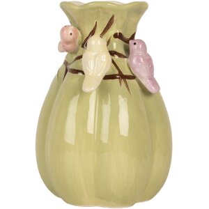 Clayre & Eef 6CE2313 Vase Ø 14x21 cm Grün und Rosa