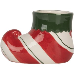 Clayre & Eef 6CE2317 Dekoration Blumentopf 15x8x10 cm Rot-Grün