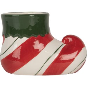 Clayre & Eef 6CE2317 Dekoration Blumentopf 15x8x10 cm Rot-Grün