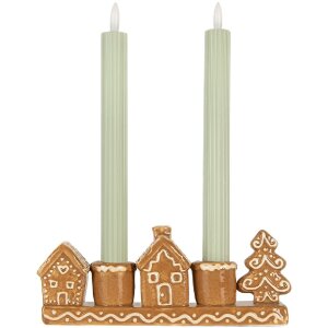 Clayre & Eef Suport Lumânări Case 21x4x8 cm Ceramică