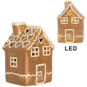 Clayre & Eef 6CE2331 Dekoration Haus mit LED 7x7x11 cm