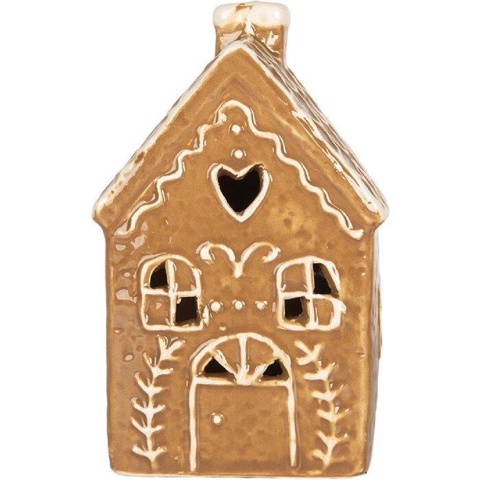 Clayre & Eef 6CE2333 Dekoration Haus mit LED 7x6x12 cm