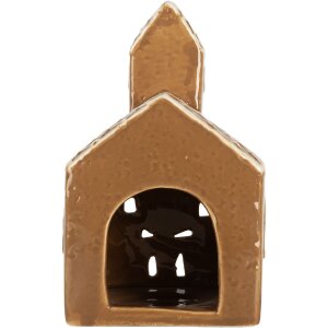 Clayre & Eef Suport Lumânare Casă 10x10x16 cm Maro Alb