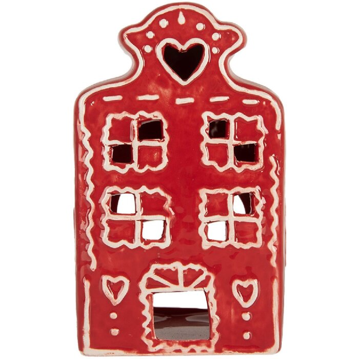 Sticluță de lumânare Clayre & Eef, model Casa, 8x7x13 cm